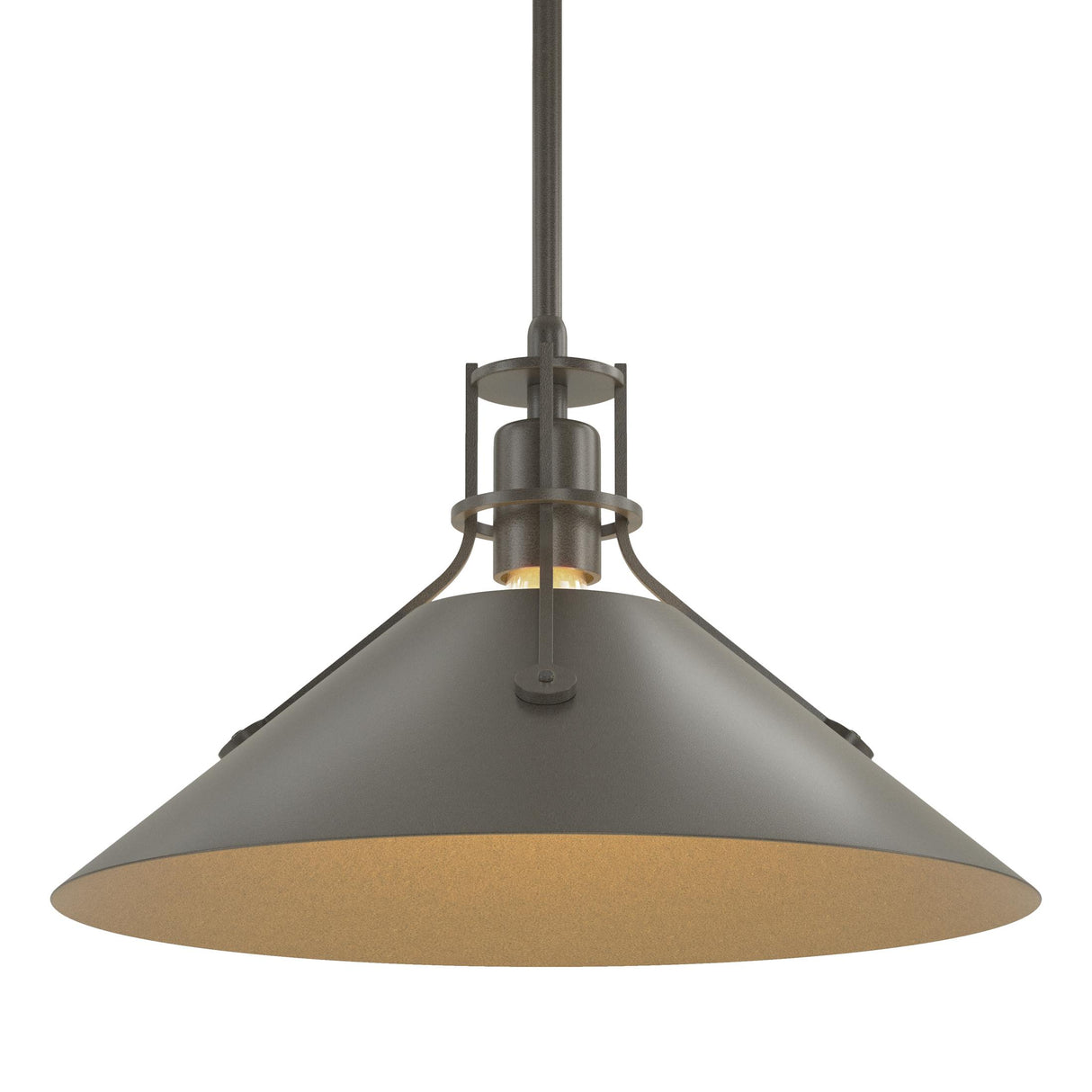 Hubbardton Forge 2022 Dark Smoke Dark Smoke Multi Henry Medium Steel Shade Pendant