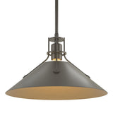 Hubbardton Forge 2022 Dark Smoke Dark Smoke Multi Henry Medium Steel Shade Pendant