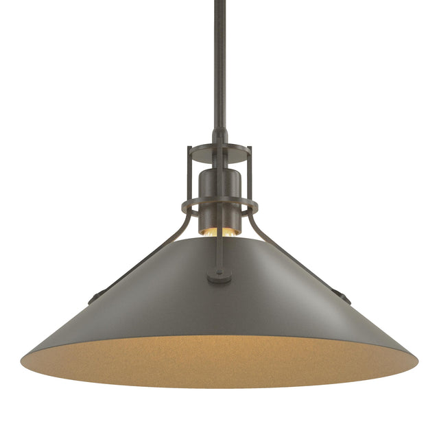 Hubbardton Forge 2022 Dark Smoke Dark Smoke Multi Henry Medium Steel Shade Pendant
