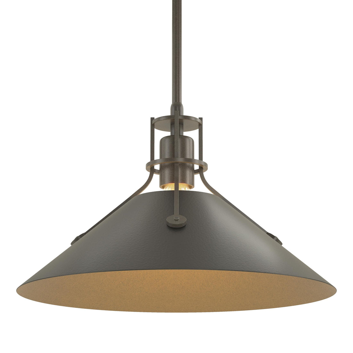 Hubbardton Forge 2022 Dark Smoke Black Multi Henry Medium Steel Shade Pendant