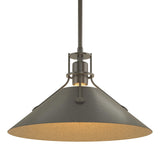 Hubbardton Forge 2022 Dark Smoke Natural Iron Multi Henry Medium Steel Shade Pendant