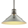 Hubbardton Forge 2022 Dark Smoke Vintage Platinum Multi Henry Medium Steel Shade Pendant