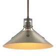 Hubbardton Forge 2022 Dark Smoke Soft Gold Multi Henry Medium Steel Shade Pendant