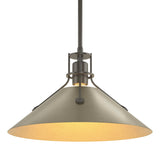 Hubbardton Forge 2022 Dark Smoke Soft Gold Multi Henry Medium Steel Shade Pendant