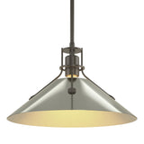 Hubbardton Forge 2022 Dark Smoke Sterling Multi Henry Medium Steel Shade Pendant
