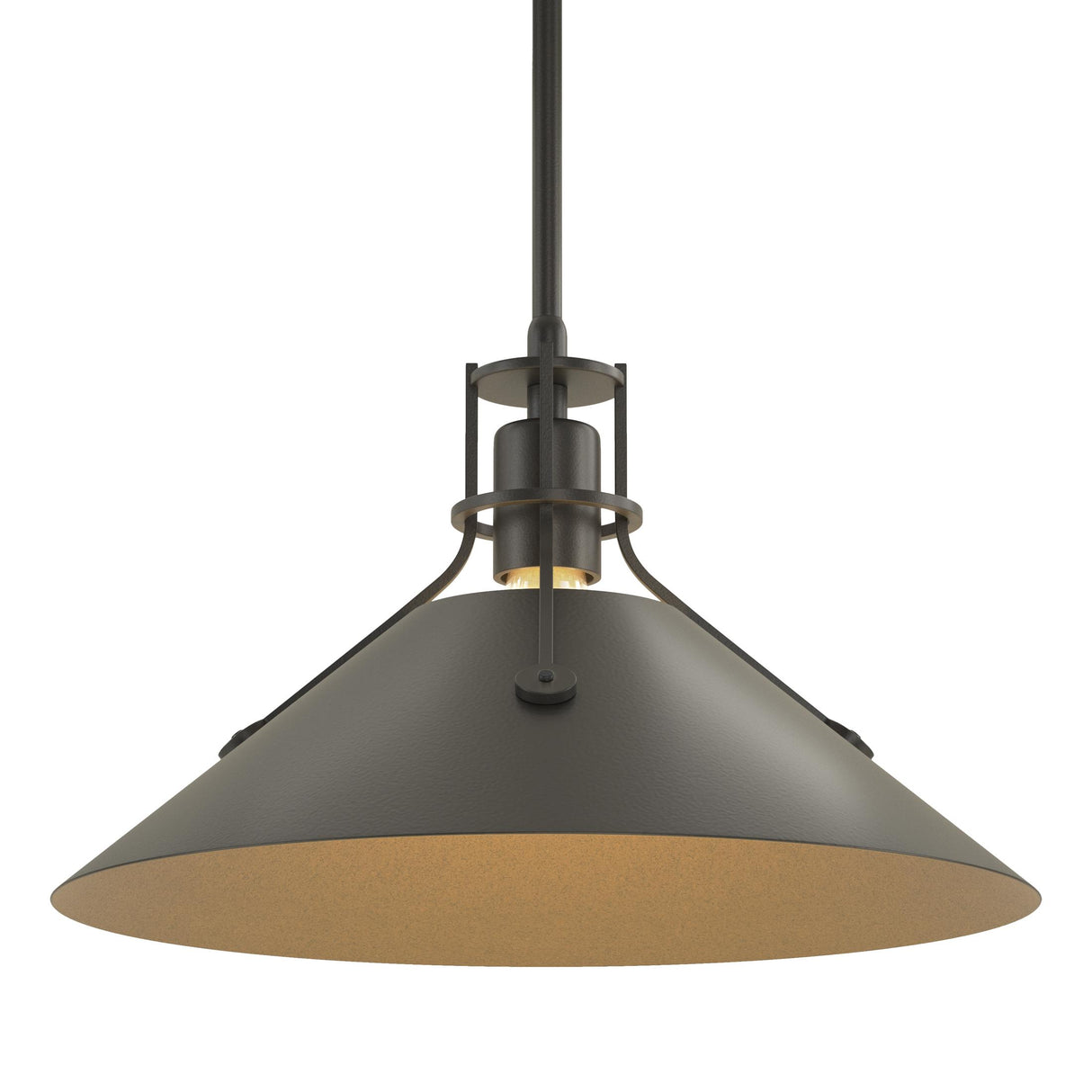 Hubbardton Forge 2022 Black Black Multi Henry Medium Steel Shade Pendant