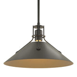 Hubbardton Forge 2022 Black Black Multi Henry Medium Steel Shade Pendant