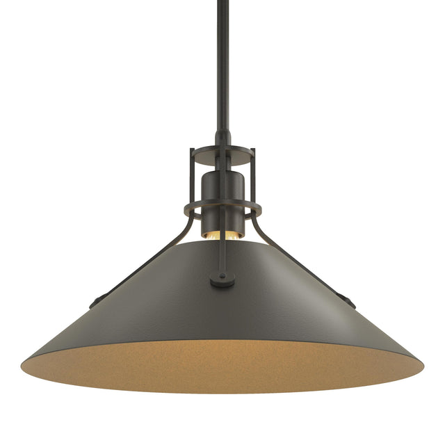 Hubbardton Forge 2022 Black Black Multi Henry Medium Steel Shade Pendant