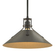 Hubbardton Forge 2022 Black Natural Iron Multi Henry Medium Steel Shade Pendant