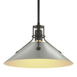 Hubbardton Forge 2022 Black Vintage Platinum Multi Henry Medium Steel Shade Pendant