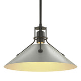 Hubbardton Forge 2022 Black Vintage Platinum Multi Henry Medium Steel Shade Pendant
