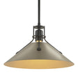 Hubbardton Forge 2022 Black Soft Gold Multi Henry Medium Steel Shade Pendant