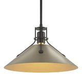Hubbardton Forge 2022 Black Soft Gold Multi Henry Medium Steel Shade Pendant