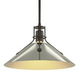 Hubbardton Forge 2022 Black Sterling Multi Henry Medium Steel Shade Pendant
