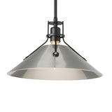 Hubbardton Forge 2022 Black Sterling Multi Henry Medium Steel Shade Pendant