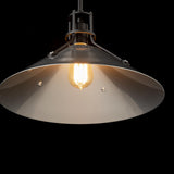Hubbardton Forge 2022 Black Sterling Multi Henry Medium Steel Shade Pendant