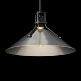 Hubbardton Forge 2022 Black Sterling Multi Henry Medium Steel Shade Pendant