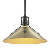 Hubbardton Forge 2022 Black Modern Brass Multi Henry Medium Steel Shade Pendant