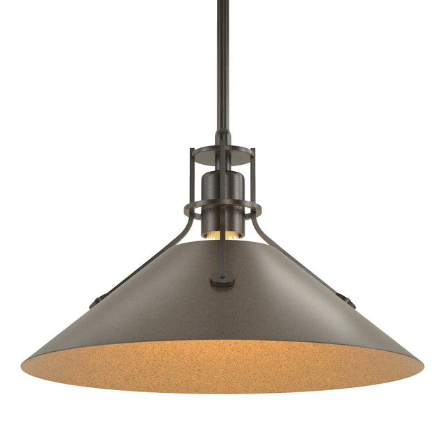Hubbardton Forge 2022 Oil Rubbed Bronze Bronze Multi Henry Medium Steel Shade Pendant