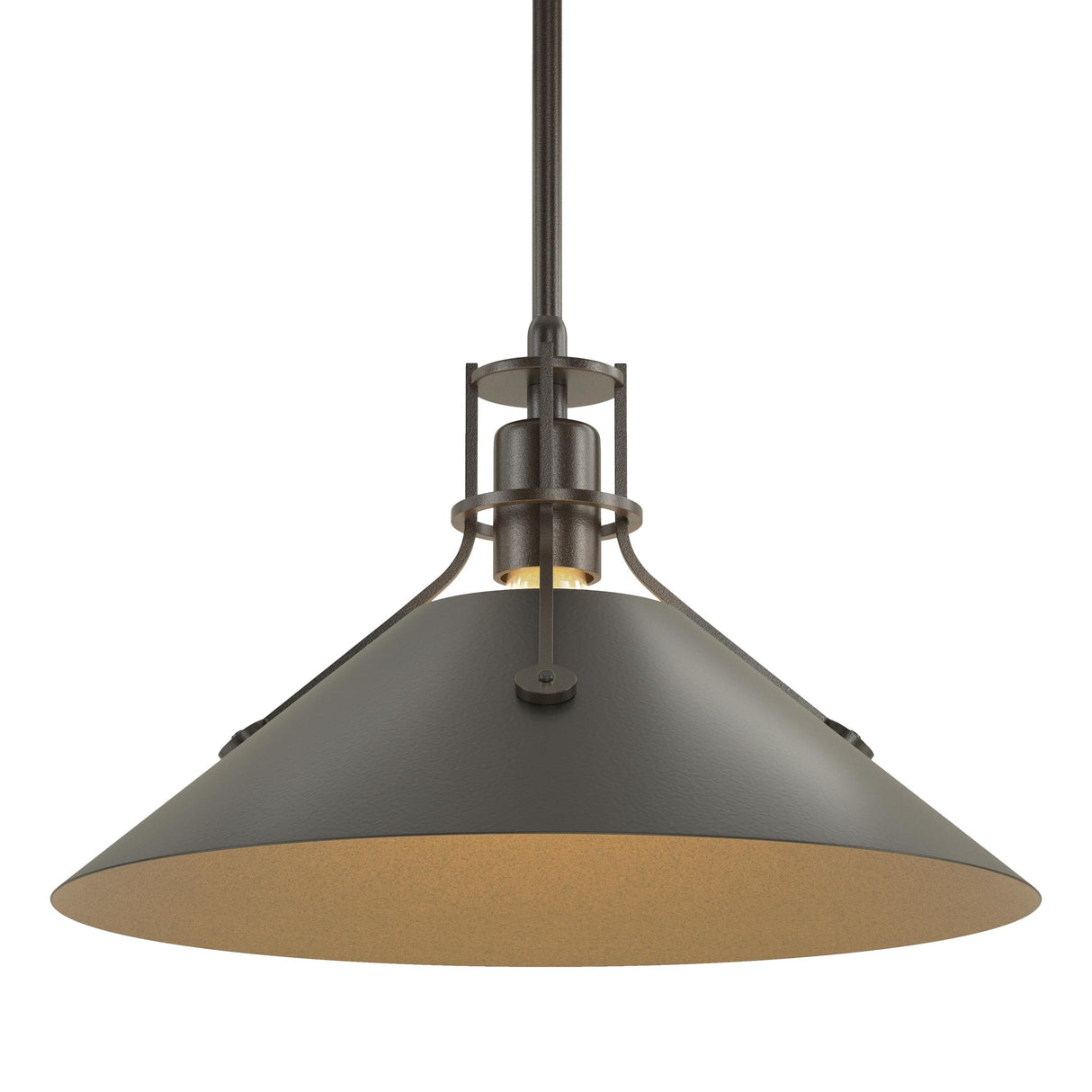 Hubbardton Forge 2022 Oil Rubbed Bronze Black Multi Henry Medium Steel Shade Pendant