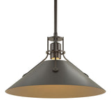 Hubbardton Forge 2022 Oil Rubbed Bronze Black Multi Henry Medium Steel Shade Pendant