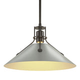 Hubbardton Forge 2022 Oil Rubbed Bronze Vintage Platinum Multi Henry Medium Steel Shade Pendant