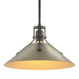 Hubbardton Forge 2022 Oil Rubbed Bronze Soft Gold Multi Henry Medium Steel Shade Pendant