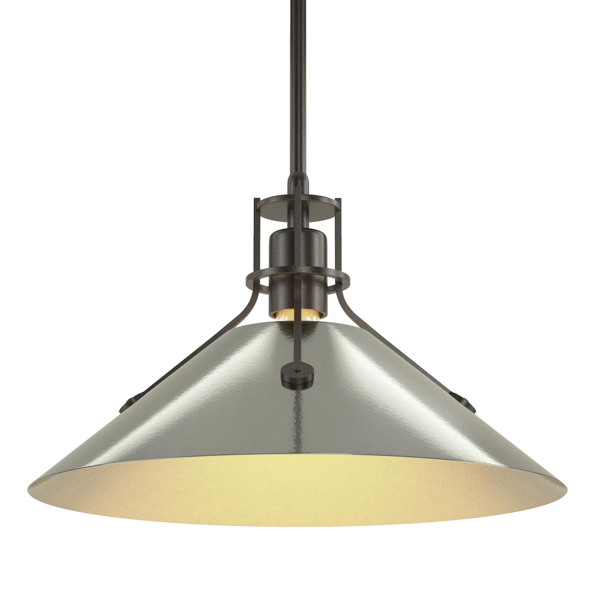 Hubbardton Forge 2022 Oil Rubbed Bronze Sterling Multi Henry Medium Steel Shade Pendant