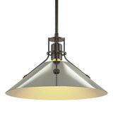 Hubbardton Forge 2022 Oil Rubbed Bronze Sterling Multi Henry Medium Steel Shade Pendant
