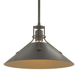 Hubbardton Forge 2022 Natural Iron Black Multi Henry Medium Steel Shade Pendant