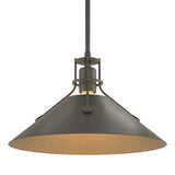 Hubbardton Forge 2022 Natural Iron Oil Rubbed Bronze Multi Henry Medium Steel Shade Pendant