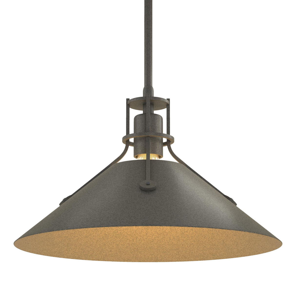 Hubbardton Forge 2022 Natural Iron Natural Iron Multi Henry Medium Steel Shade Pendant