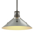 Hubbardton Forge 2022 Natural Iron Vintage Platinum Multi Henry Medium Steel Shade Pendant