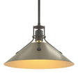 Hubbardton Forge 2022 Natural Iron Soft Gold Multi Henry Medium Steel Shade Pendant