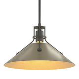 Hubbardton Forge 2022 Natural Iron Soft Gold Multi Henry Medium Steel Shade Pendant
