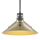 Hubbardton Forge 2022 Natural Iron Modern Brass Multi Henry Medium Steel Shade Pendant