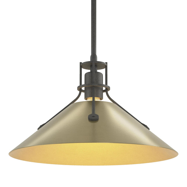 Hubbardton Forge 2022 Natural Iron Modern Brass Multi Henry Medium Steel Shade Pendant