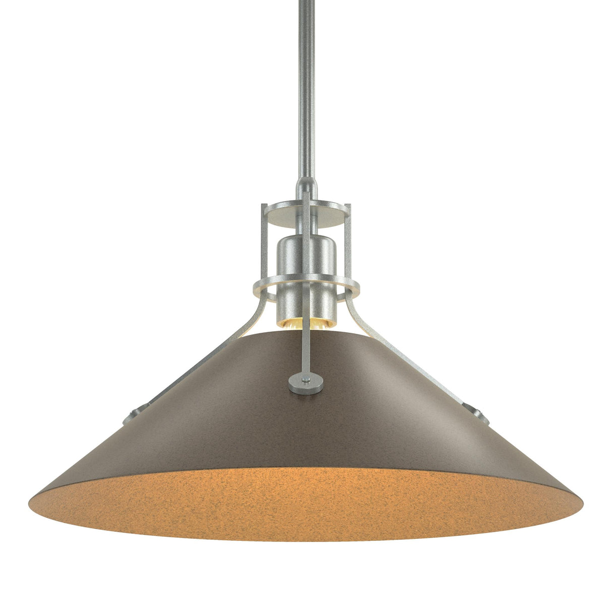 Hubbardton Forge 2022 Vintage Platinum Bronze Multi Henry Medium Steel Shade Pendant