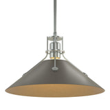 Hubbardton Forge 2022 Vintage Platinum Dark Smoke Multi Henry Medium Steel Shade Pendant