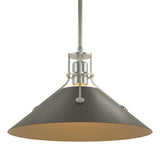 Hubbardton Forge 2022 Vintage Platinum Black Multi Henry Medium Steel Shade Pendant