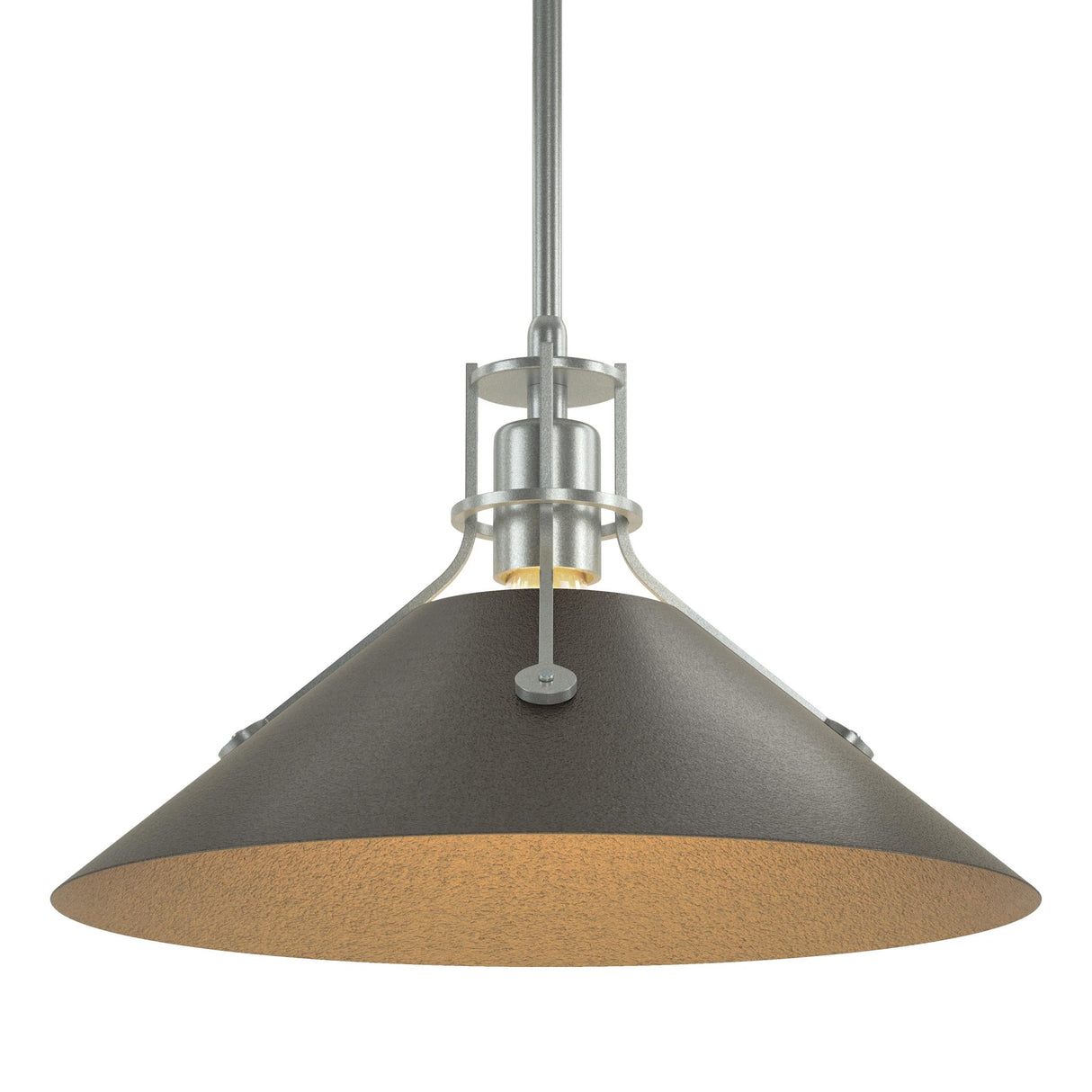 Hubbardton Forge 2022 Vintage Platinum Oil Rubbed Bronze Multi Henry Medium Steel Shade Pendant
