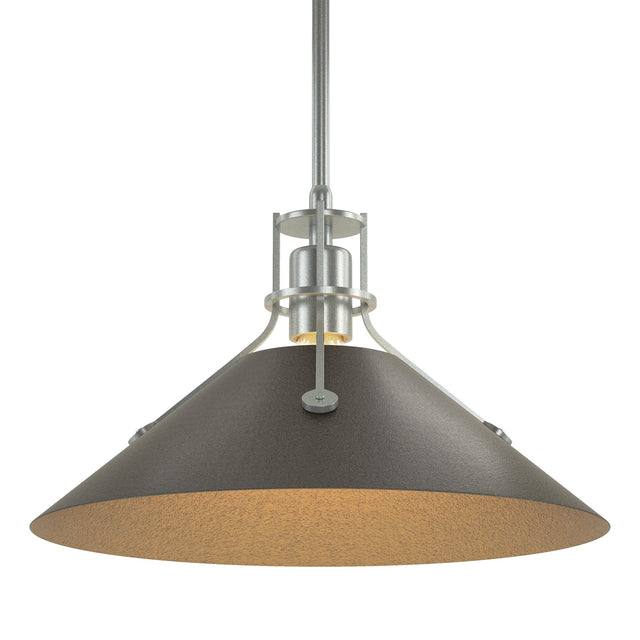 Hubbardton Forge 2022 Vintage Platinum Oil Rubbed Bronze Multi Henry Medium Steel Shade Pendant