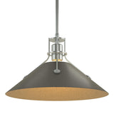Hubbardton Forge 2022 Vintage Platinum Natural Iron Multi Henry Medium Steel Shade Pendant