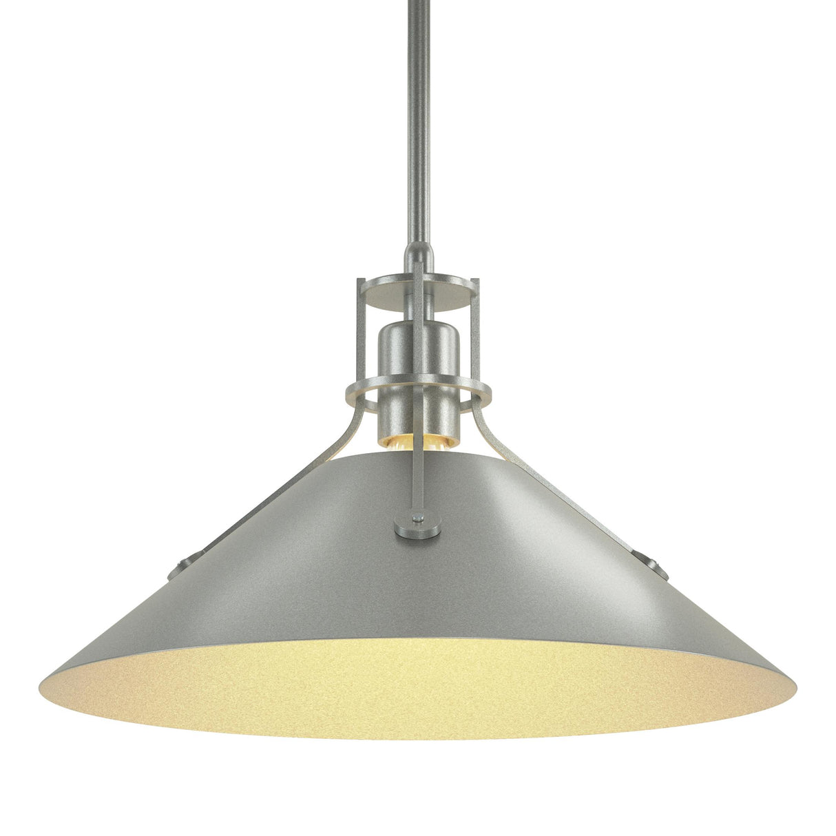 Hubbardton Forge 2022 Vintage Platinum Vintage Platinum Multi Henry Medium Steel Shade Pendant