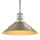 Hubbardton Forge 2022 Vintage Platinum Soft Gold Multi Henry Medium Steel Shade Pendant