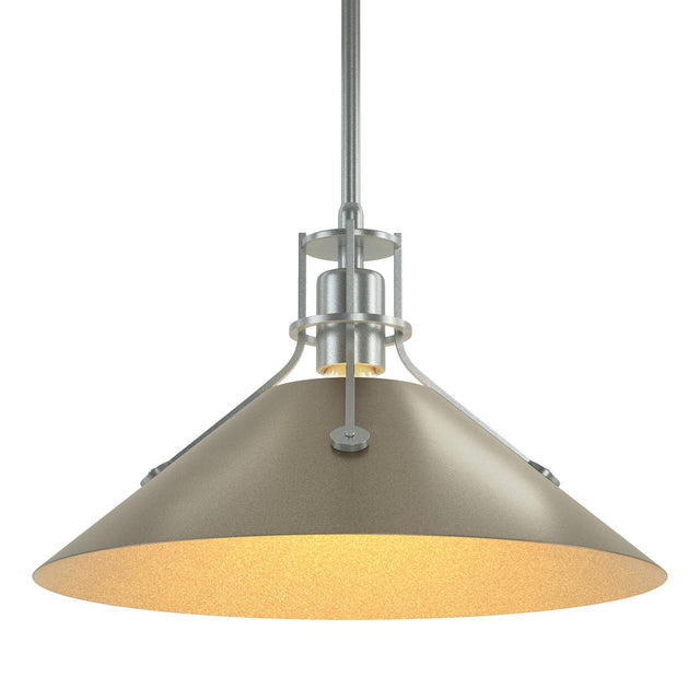 Hubbardton Forge 2022 Vintage Platinum Soft Gold Multi Henry Medium Steel Shade Pendant