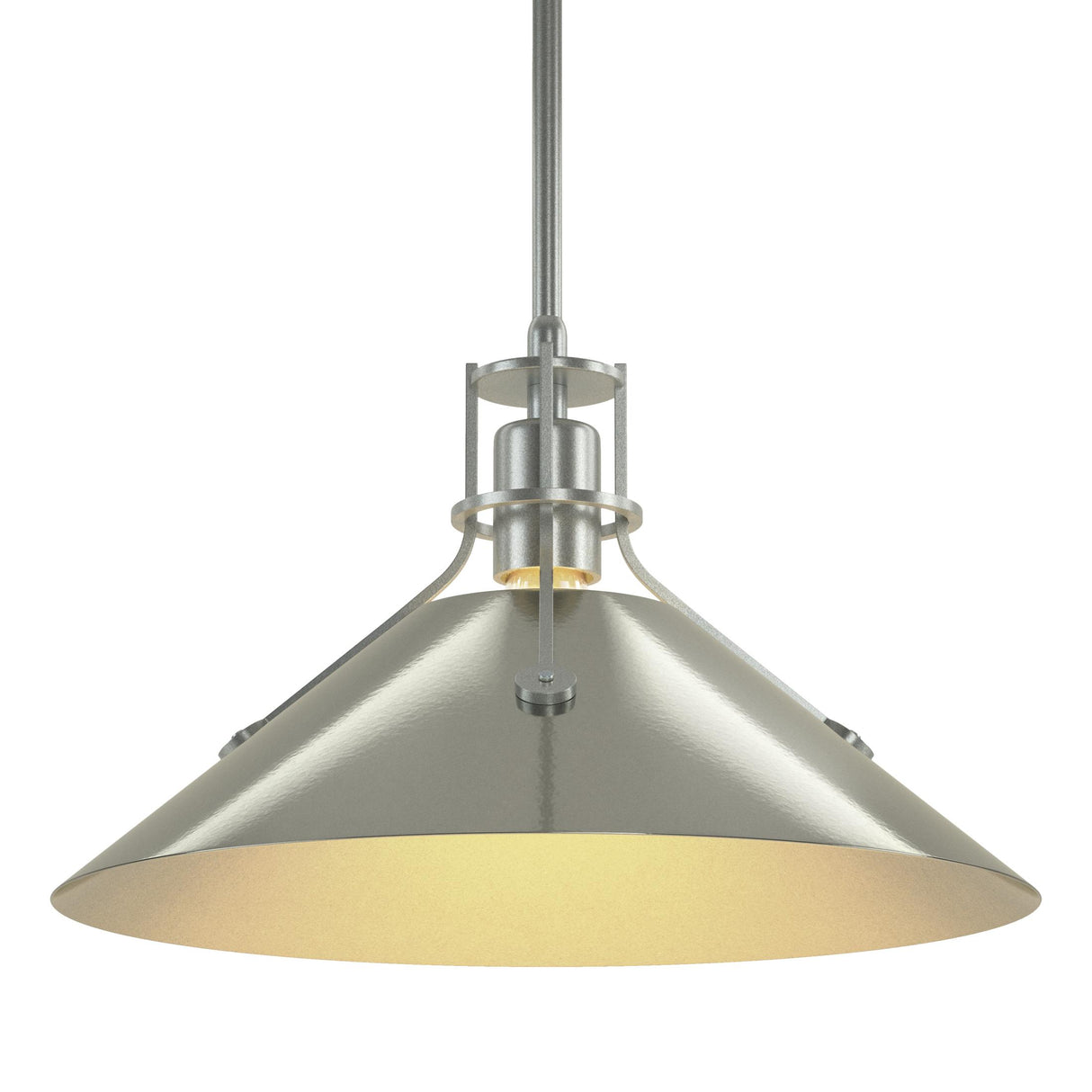 Hubbardton Forge 2022 Vintage Platinum Sterling Multi Henry Medium Steel Shade Pendant