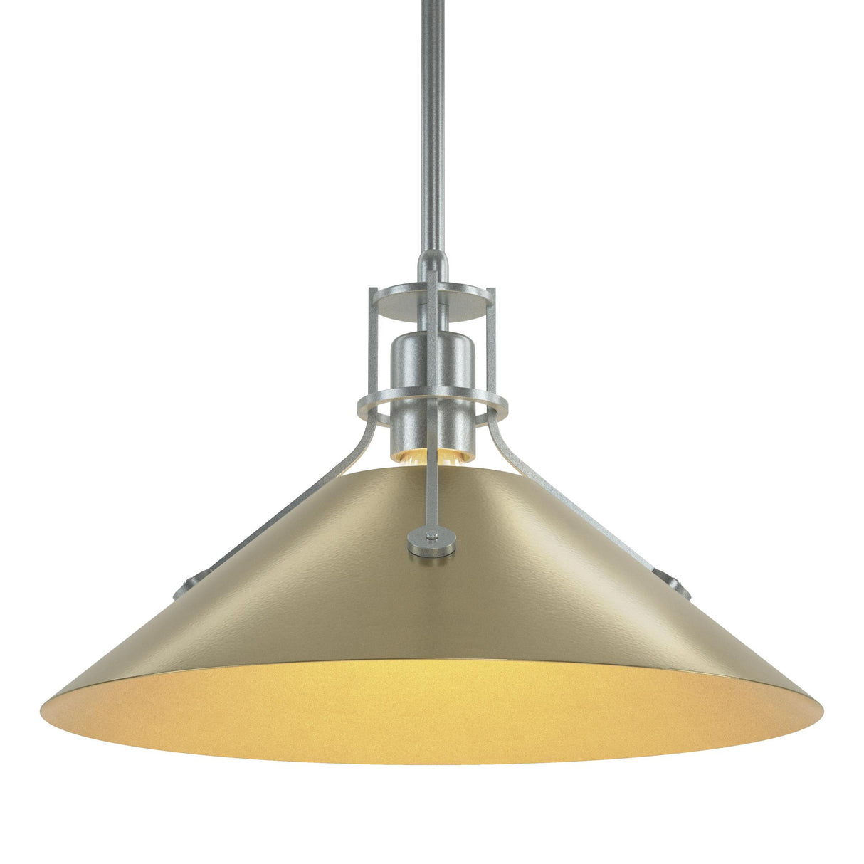 Hubbardton Forge 2022 Vintage Platinum Modern Brass Multi Henry Medium Steel Shade Pendant