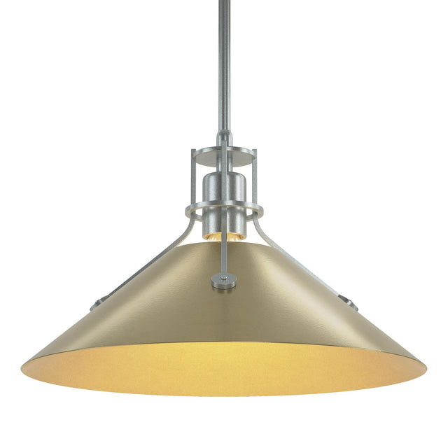 Hubbardton Forge 2022 Vintage Platinum Modern Brass Multi Henry Medium Steel Shade Pendant