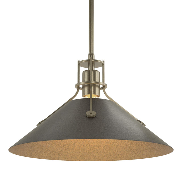 Hubbardton Forge 2022 Soft Gold Oil Rubbed Bronze Multi Henry Medium Steel Shade Pendant